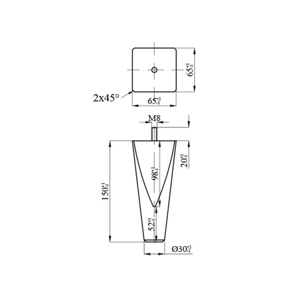 15cm oval pyramide sengeben/sofaben